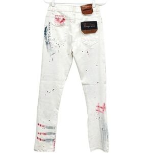 REGAL EXCHANGE Men White Jeans Super Stretch Distressed Slim 28x32 (W27xL30) NWT